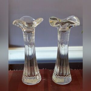 Waterford lead Crystal candlestick holders ballet ruffled new with tag no box